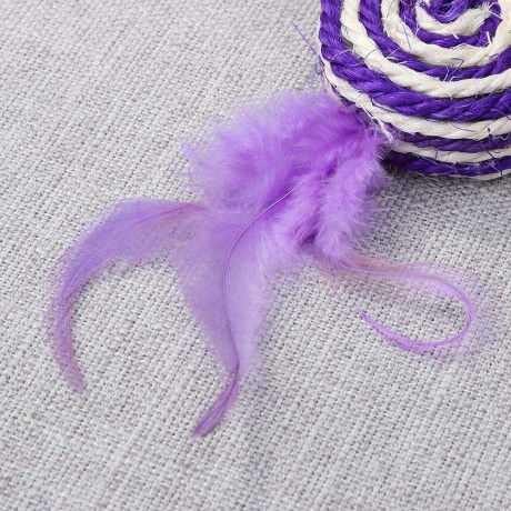 Pets Cats Feathers Sisal Hemp Scratch Bite Toys Training Interactive Toy