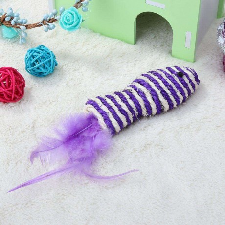 Cats Feathers Sisal Hemp Scratch Bite Pets Kitten Training Interactive Toys