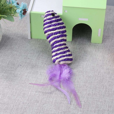 Cats Feathers Sisal Hemp Scratch Bite Pets Kitten Training Interactive Toys