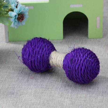 Cat Kitten Sisal Hemp Dumbbell Toys Pets Scratch Chew Teaser Squeaky Toy