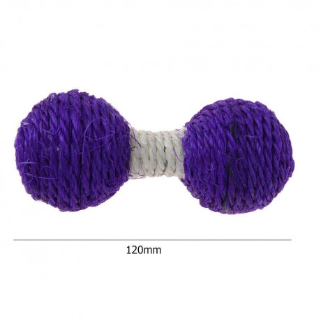 Cat Kitten Sisal Hemp Dumbbell Toys Pets Scratch Chew Teaser Squeaky Toy