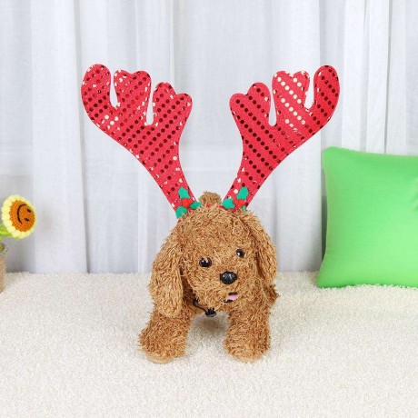 Adjustable Elk Horn Sequins Dogs Pets Hairband Puppy Christmas Headband