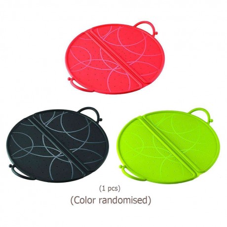 Foldable Silicone Splash Guard Cooking Pot Lid Microwave Bowl Cover Drainer