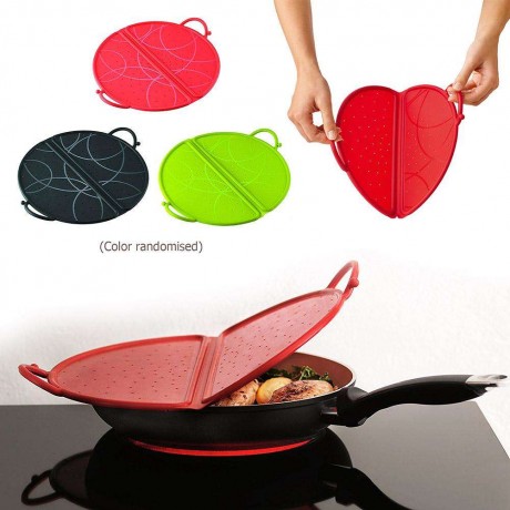 Foldable Silicone Splash Guard Cooking Pot Lid Microwave Bowl Cover Drainer