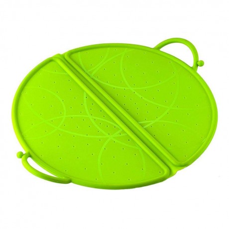 Foldable Silicone Splash Guard Cooking Pot Lid Microwave Bowl Cover Drainer