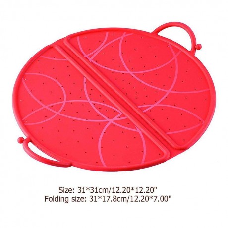 Foldable Silicone Splash Guard Cooking Pot Lid Microwave Bowl Cover Drainer