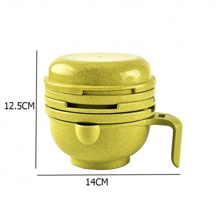 Baby Food Supplement Grinding Bowl Manual Grinder Vegetables Masher (Yellow