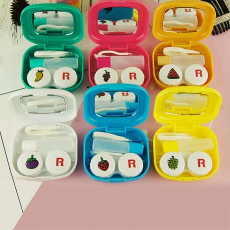 Portable Travel Glasses Fruit Plastic Contact Lens Box for Eyes Care Kit