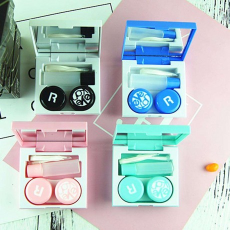 Portable Travel Glasses Square Plastic Contact Lens Box for Eyes Care Kit