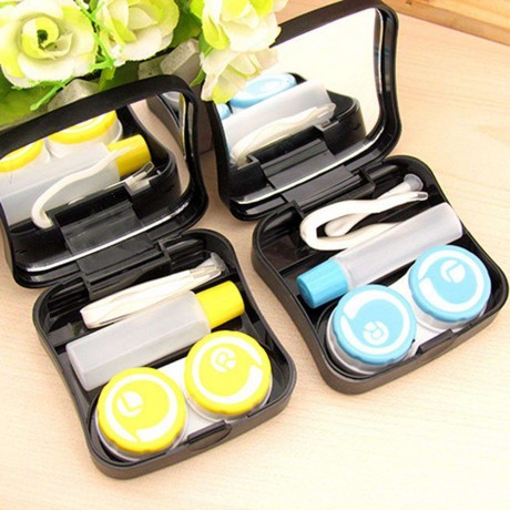 Portable Travel Glasses Sign Plastic Contact Lens Box for Eyes Care Kit