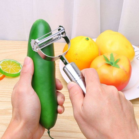 2 in 1 Stainless Steel Potato Grater Julienne Vegetable Peeler Kitchen Tool