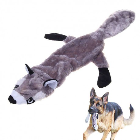 5pcs Pet Dog Squeaky Toys Plush Durable Wolf Raccoon Animal Non Toxic Toy