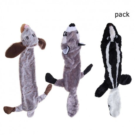 3pcs Funny Bite Resistant Plush Soft Pet Dog Squeaky Toys Chewable Gifts