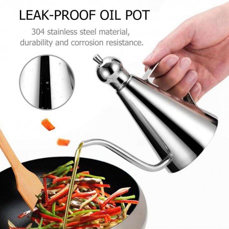 Stainless Steel Gravy Boats Leak-proof Oil Pot Sauce Oil Dispenser Bottle