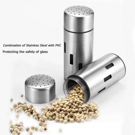 Stainless Steel Seasoning Jar Sugar Pepper Shaker Spice Storage Container