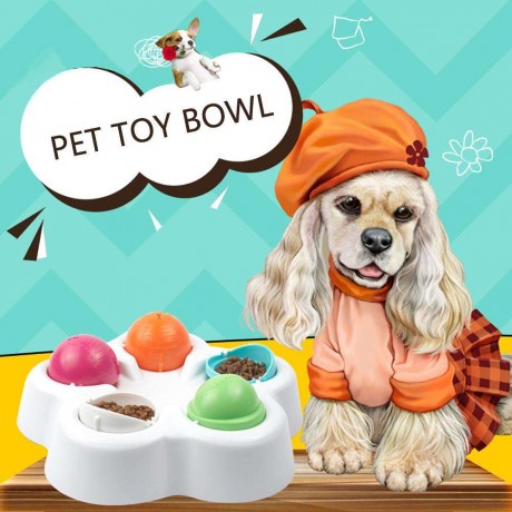 Dog Puppy Feeder Bowl Cat Feeding Food Water Dish Pets Puzzle Smart Toy