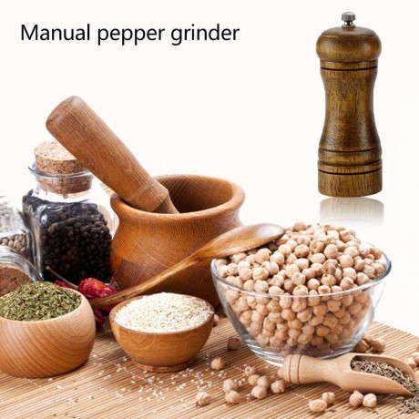 Strong Ceramic Core Solid Wood Manual Grinder Salt Pepper Mill Spice Bottle