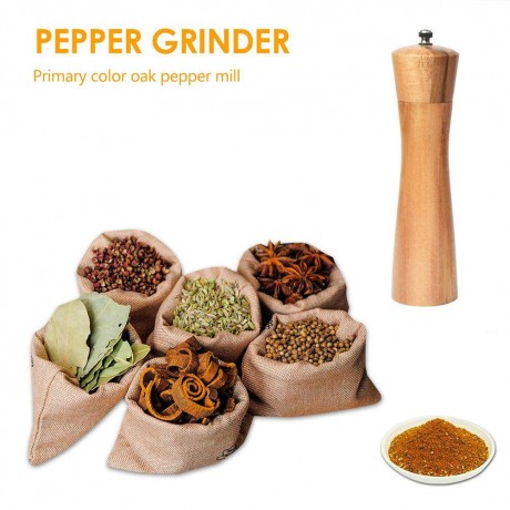 Solid Wood Salt Pepper Mill Manual Grinder Spice Peppercorn Seasoning Jar