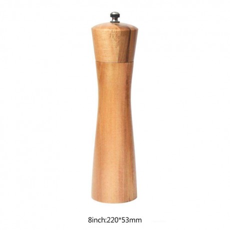 Solid Wood Salt Pepper Mill Manual Grinder Spice Peppercorn Seasoning Jar