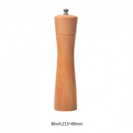 Solid Wood Beech Salt Pepper Mill Manual Grinder Spice Condiment Jar Bottle