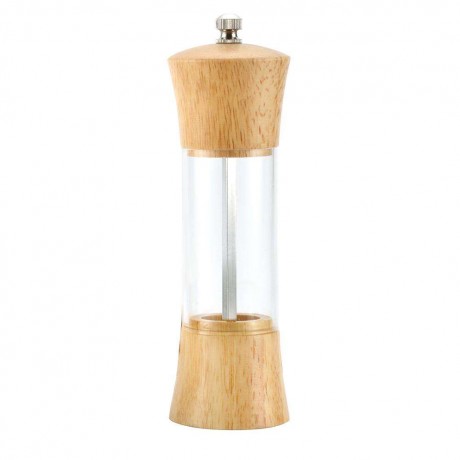 Oak Acrylic Salt Pepper Mill Grinder Peppercorn Seasoning Condiment Bottle