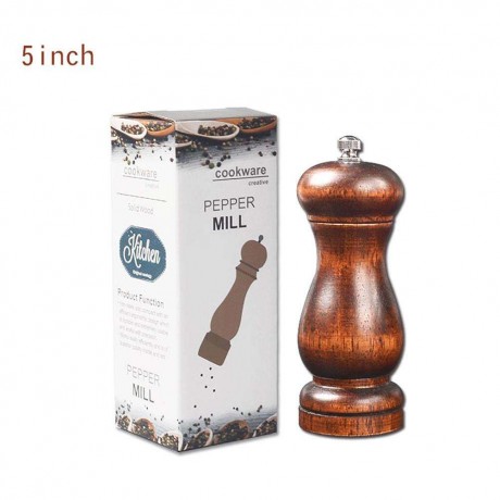 Solid Wood Salt Pepper Mill Adjustable Ceramic Spice Peppercorn Grinder