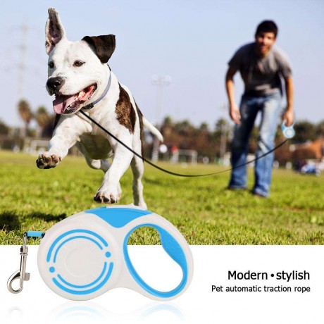 Dog Pets Automatic Retractable Leash Puppy Nylon Traction Rope (3m Blue)