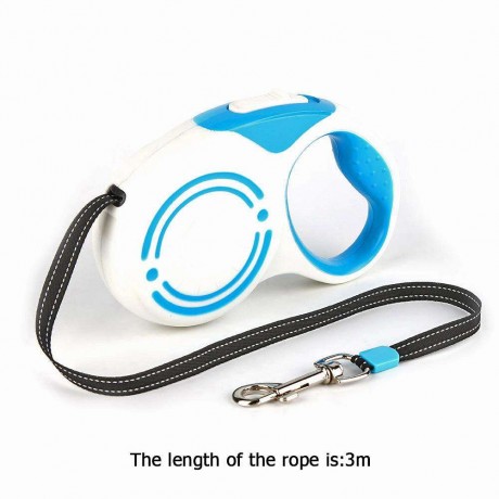 Dog Pets Automatic Retractable Leash Puppy Nylon Traction Rope (3m Blue)