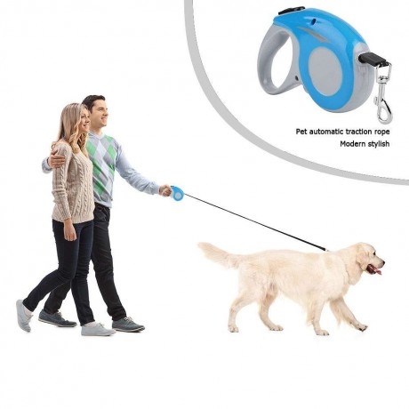 3M Automatic Retractable Dog Lead Leash Puppy Extending Traction Rope (Blue