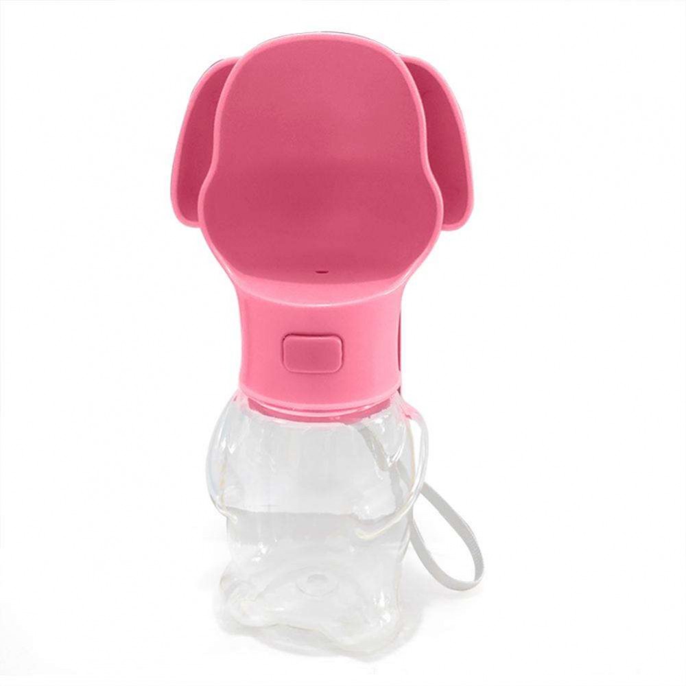 500ml Portable Folding Pet Dog Water Bottle Outdoor Cat Drinking Cup (Pink)