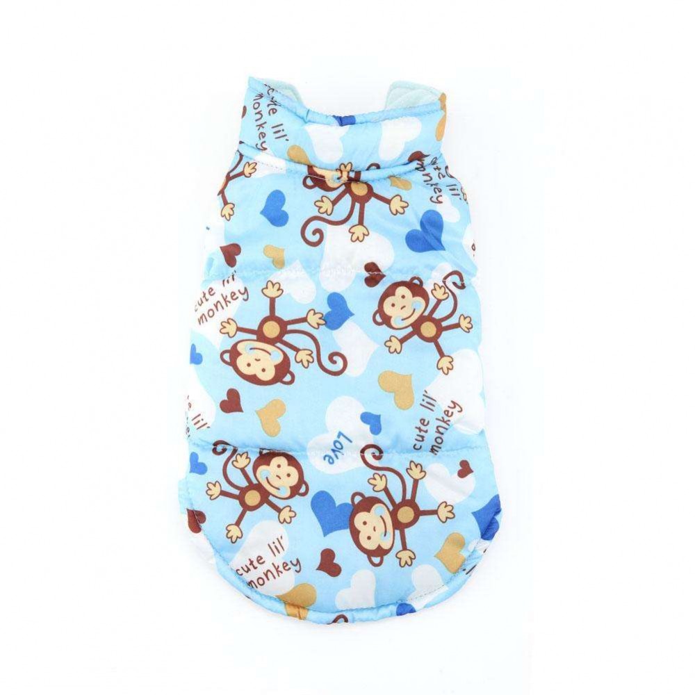 Cute Monkey Print Pet Dog Cat Vest Small Dog Puppy Jacket Outerwear