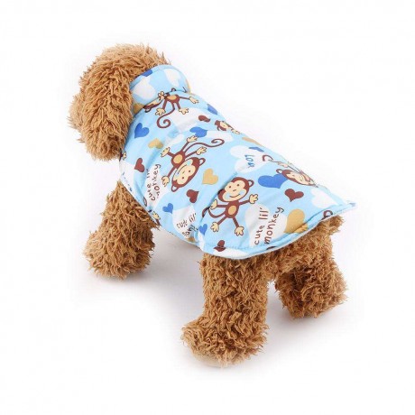 Cute Monkey Print Pet Dog Cat Vest Small Dog Puppy Jacket Outerwear