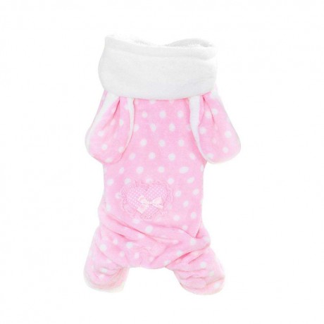 Cute Pet Dog Four-Legs Pajamas Puppy Soft Hooded Fleece Jumpsuit