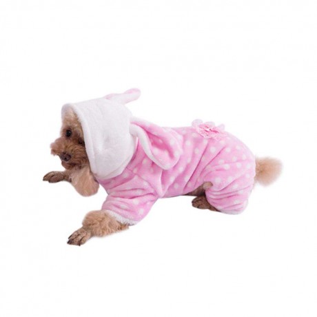 Cute Pet Dog Four-Legs Pajamas Puppy Soft Hooded Fleece Jumpsuit