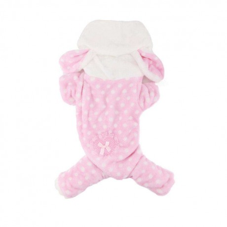 Cute Pet Dog Four-Legs Pajamas Puppy Soft Hooded Fleece Jumpsuit