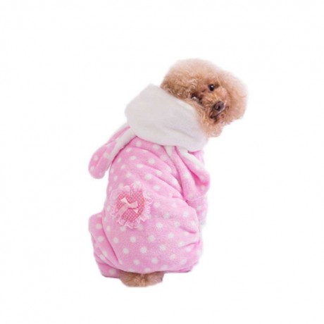 Cute Pet Dog Four-Legs Pajamas Puppy Soft Hooded Fleece Jumpsuit