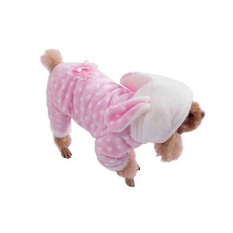 Cute Pet Dog Four-Legs Pajamas Puppy Soft Hooded Fleece Jumpsuit