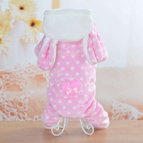 Cute Pet Dog Four-Legs Pajamas Puppy Soft Hooded Fleece Jumpsuit