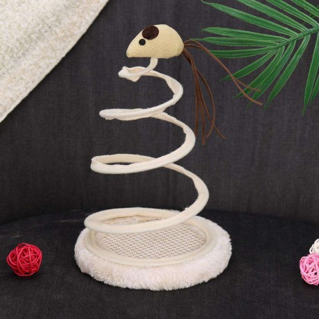 Pet Cat Spring Plate Toy Kitten Teasing Scratching Interactive Toys (Mouse)