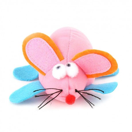 False Mouse Cat Plush Toy Pull Vibrate Shock Pet Interactive Teaser (Pink)