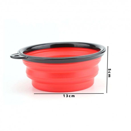 Folding Silicone Dog Bowl Puppy Pet Portable Travel Feeder Utensils