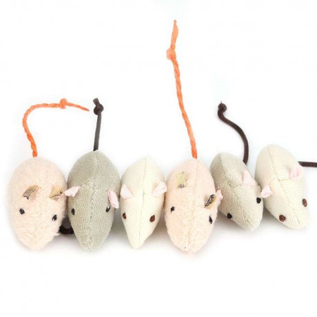 6pcs Pet Cat Toys Plush Simulation Mouse Mice Toy