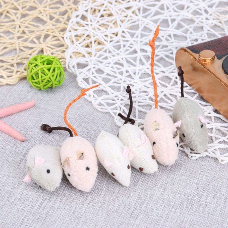 6pcs Pet Cat Toys Plush Simulation Mouse Mice Toy