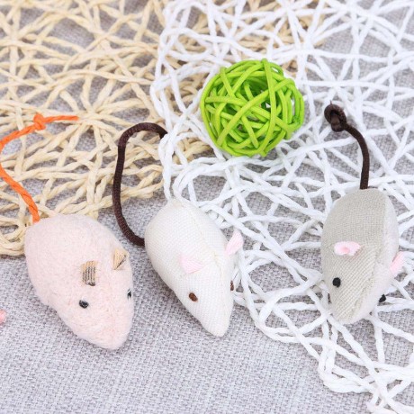 6pcs Pet Cat Toys Plush Simulation Mouse Mice Toy