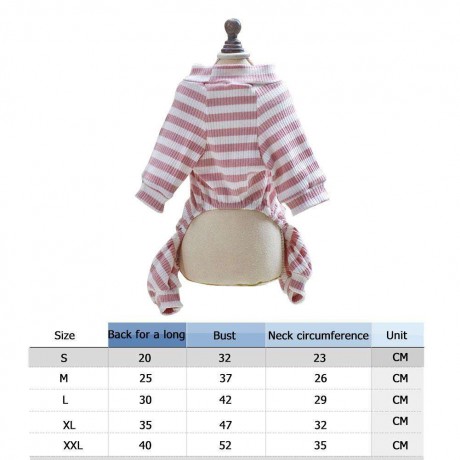 Stripe Dog Clothes Jumpsuit Cute Pet Fleece Four-legged Dog Coats