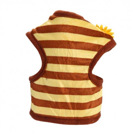 Sunflower Bee Stripe Pet Dog Vest Harness Collar Traction Rope Leash (S)