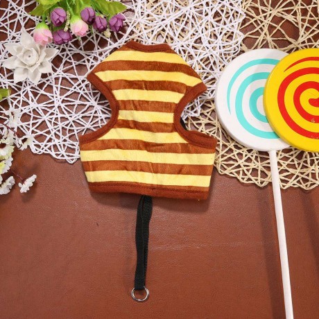 Sunflower Bee Stripe Pet Dog Vest Harness Collar Traction Rope Leash (S)