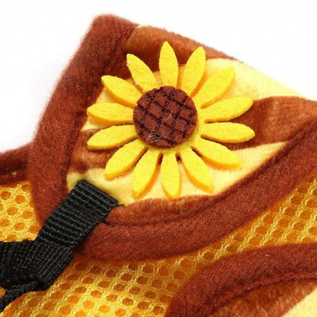 Sunflower Bee Stripe Pet Dog Vest Harness Collar Traction Rope Leash (S)