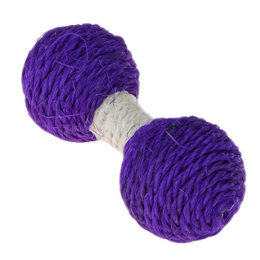 Cat Kitten Sisal Hemp Dumbbell Toys Pets Scratch Chew Teaser Squeaky Toy