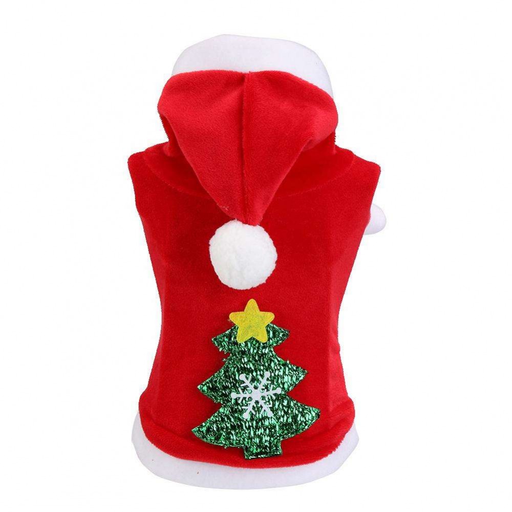 Warm Dogs Puppy Christmas Tree Hooded Coat Jacket Pets Xmas Party Outfits